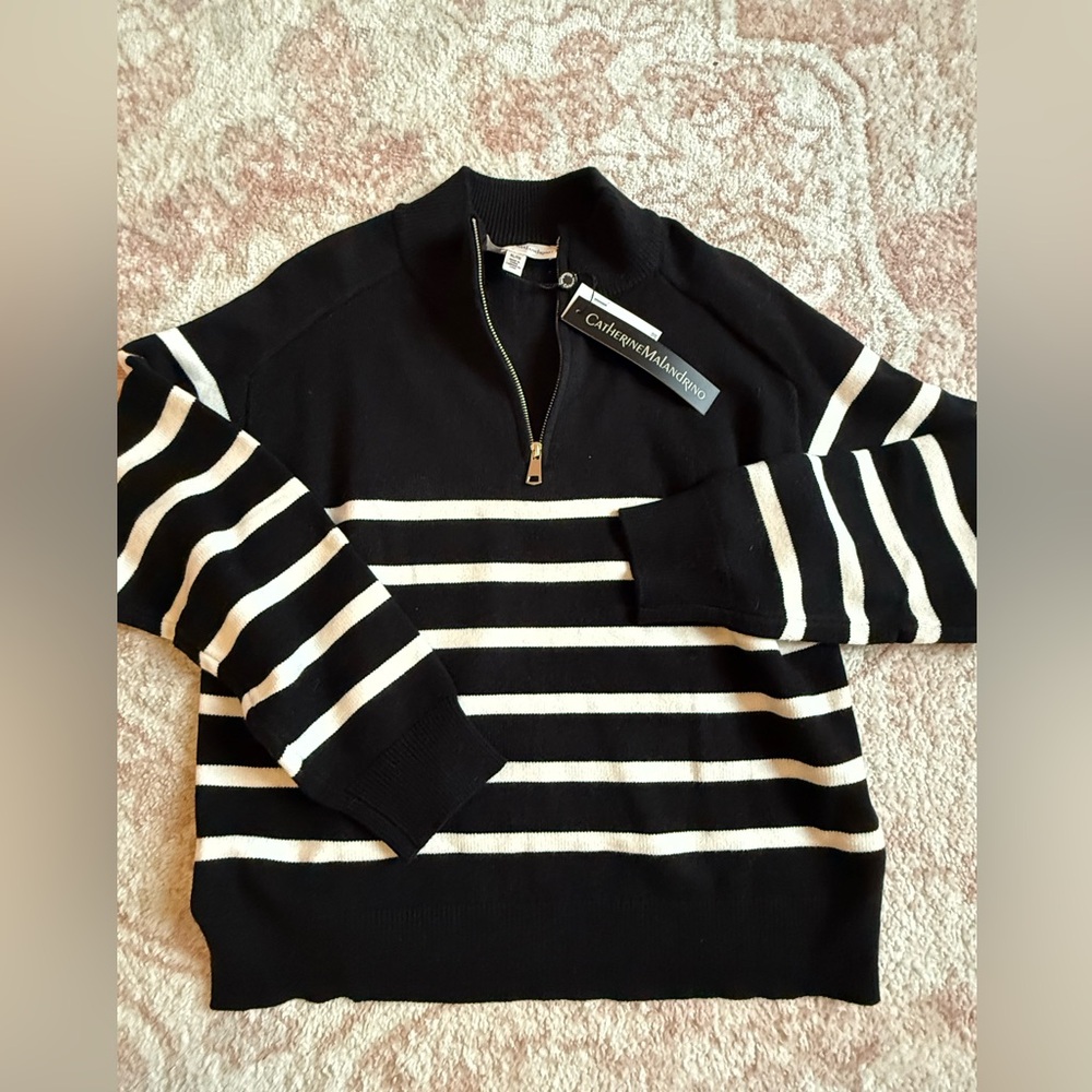 NWT CATHERINE MALANDRINO SOFT QUARTER ZIP